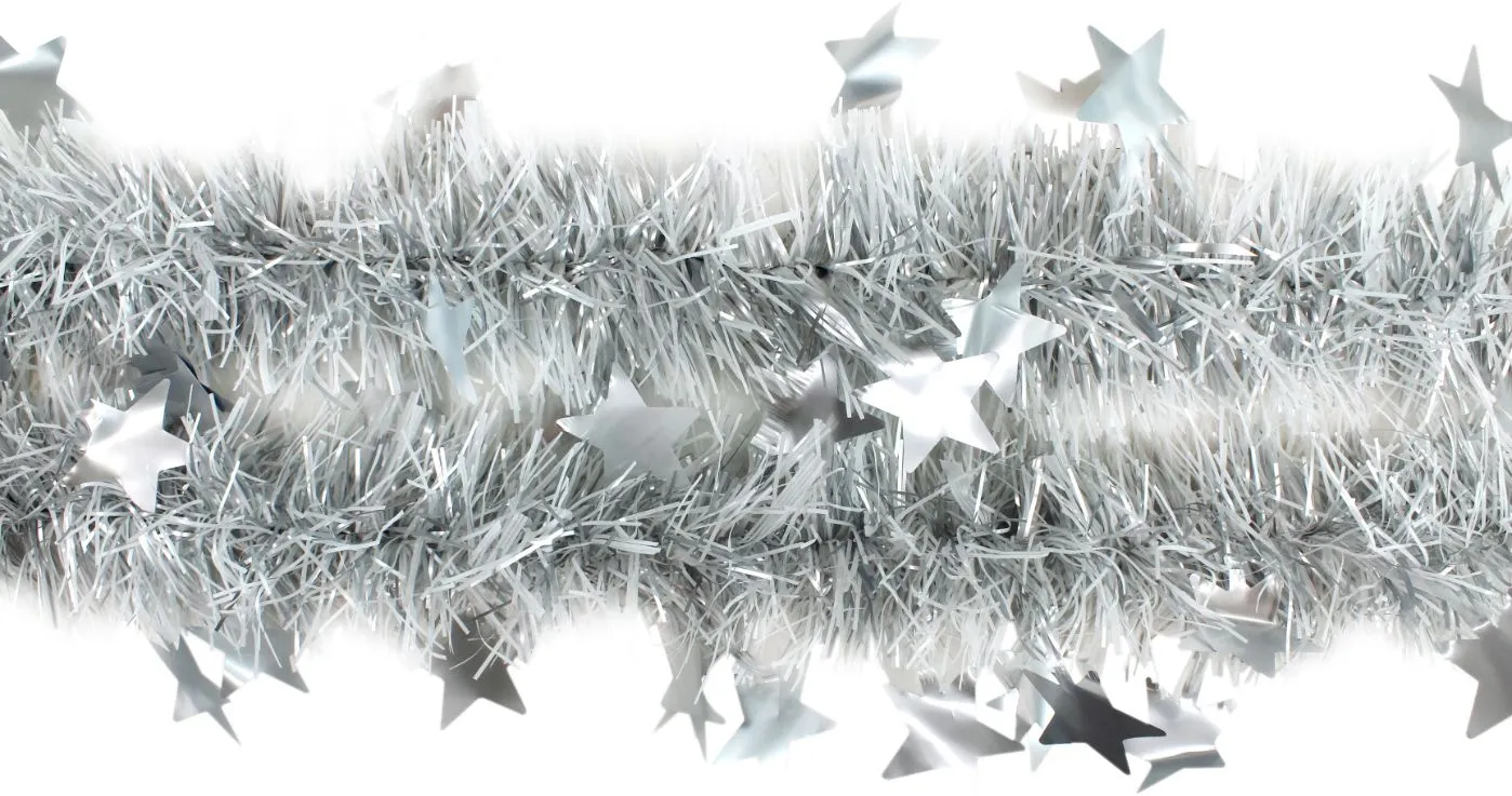 Мишура d7х180см Звездопад (Цвет: серебро)