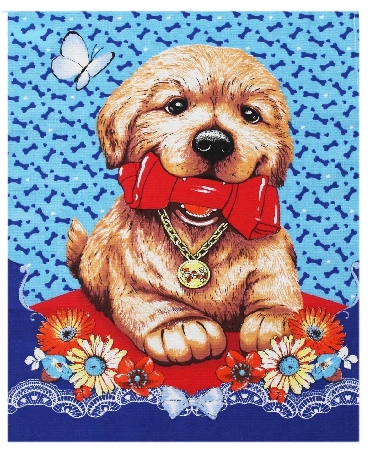 Полотенце кухонное Новый Год 45х60см вафельное 