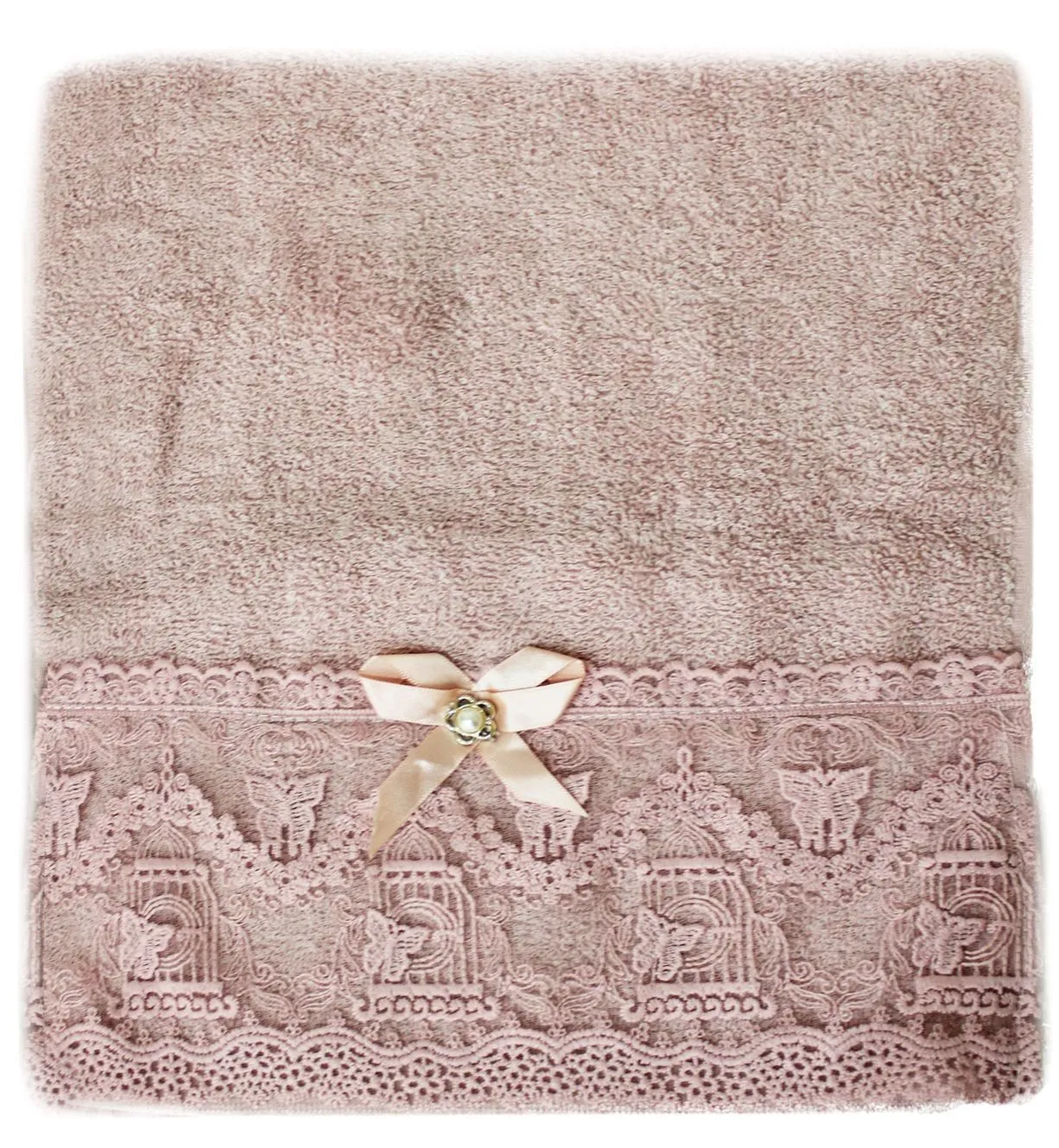 Полотенце махровое 40х90см плотность 430гр/м цвет пудровый