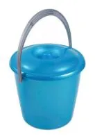 Ведро Соло 3л с крышкой перламутровое бирюзовое