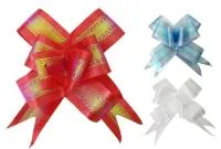 Бант для подарков d10см ширина 3см ажурный с голографической полосой