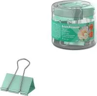 Зажимы для бумаг 32мм 9шт ErKr Pastel Bloom мятные