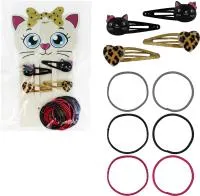 Аксессуары для волос Кошечка 28пр (заколки 4шт, резинки 24шт)