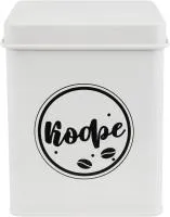 банка металлическая, 1800мл, кофе, средняя, 11,2х11,2х14,3см, белая, с крышкой