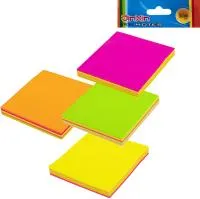 Блок для записи 100л 67х67мм ALINGAR Неоновое ассорти