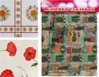 Клеенка NataM столовая прозрачная с рисунком 1.5м 160г/м2 толщина 0,10мм ширина 135см в ассорт.