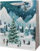 Пакет подарочный 26х12х32см Зимняя прогулка