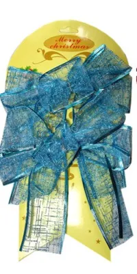 Елочное украшение Бант новогодний 2шт (бирюз.(159))