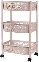 Этажерка Keeplex Light 370х290х690мм 3 секции прямоугольная на колесиках Цвет: бежевый топаз
