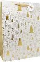 Пакет подарочный 30х12х42см Золотистый лес