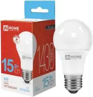 Лампа светодиодная ASD/inHOME VC ЛОН А60 Е27 15W(1430ml) 6500K 6K 110х60 без пульсации