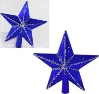 Елочная верхушка Звезда 20х2,2х20см Цвет: синий