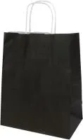 Пакет бумажный 24х14х30см с кручеными ручками черный