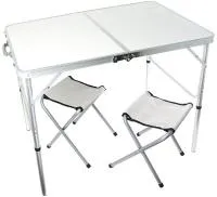 Стол кемпинговый складной 90х60х70см и 2 табуретки, каркас алюминий