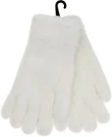 Перчатки женские пушистые, цвет молочный