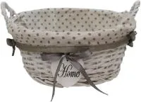 Корзина круглая 26х11см с двумя ручками и с тканевым чехлом, ротанг