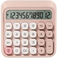 Калькулятор DELI настольный 130х130мм 12 разрядов розовый