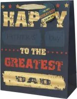 Пакет подарочный 26х12х32см Лучшему папе