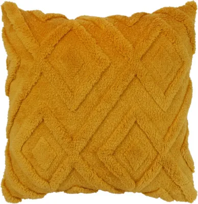 Подушка наволочка декоративная 45х45см Коллекция Ромб, фланель (Цвет: горчичный)