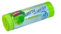 Мешки для мусора АВИКОМП 35л 15шт Биоразлагаемый с завязками зеленый