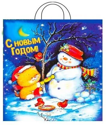 Пакет 38х42см 40мкм 10шт НГ ПНД с петлевой ручкой