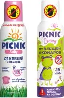 Аэрозоль от клещей и комаров PICNIC Baby 125мл