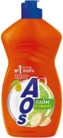 Средство моющее AOS 450мл для посуды Лайм и имбирь