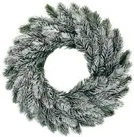 Венок хвойный декоративный заснеженный Размер: d37х10см