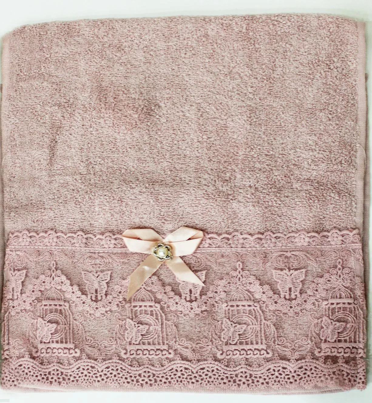 Полотенце махровое 40х90см плотность 430гр/м цвет пудровый