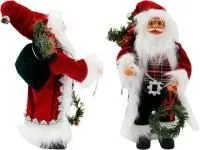 Новогоднее украшение: Дед Мороз с еловой гирляндой Цвет: красный+зел. Размер: 18х9х33см