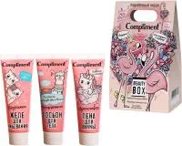 Подарочный набор жен COMPLIMENT №1342-2 Beauty box Розовый фламинго (пена д/в 80мл+желе 80мл+лосьон 