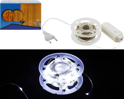 Гирлянда светодиодная Роса 50м 500 ламп на катушке, белый провод (6152-3 Холодный белый свет)