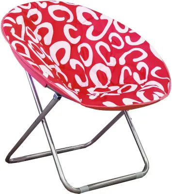 Кресло складное 86х34х81см кемпинговое круглое (Цвет: красный/белый)