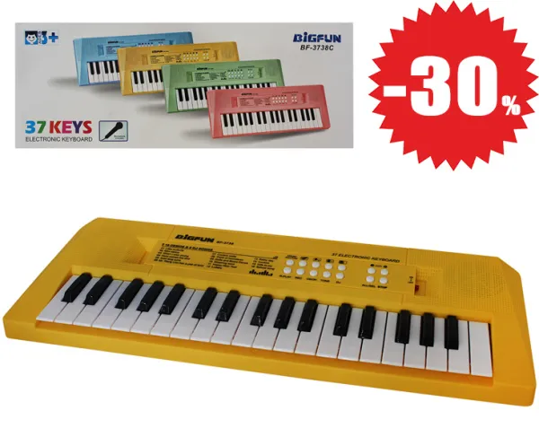 Пианино 37 клавиш и микрофон Размер в упаковке: 41.1х4.3х15.2см