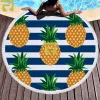 Полотенце пляжное с бахромой d 150см (RCH6196 "Ананасы")
