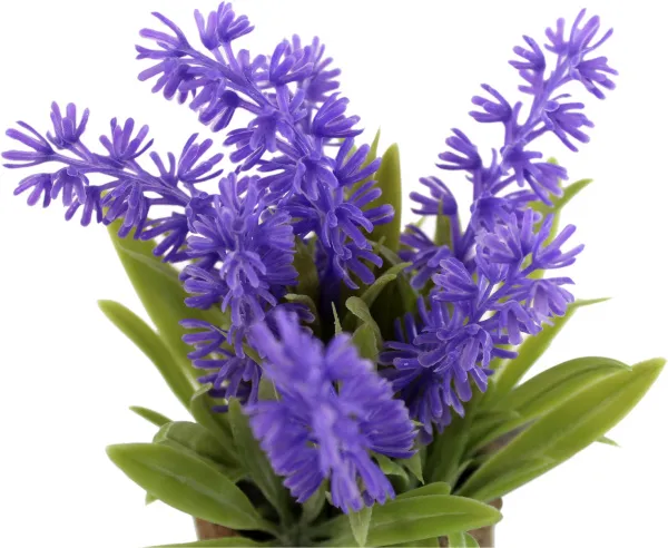 Декоративная лаванда в горшке из силикона и пластика 18см