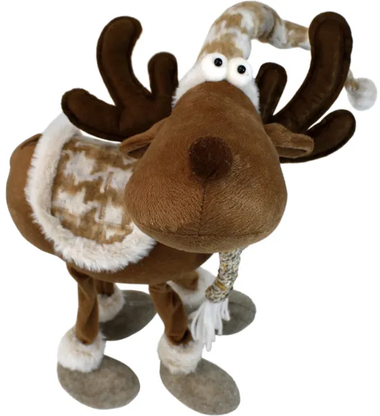 Игрушка мягкая Олень в шарфе Цвет: бежевый Размер: 28х15х61см