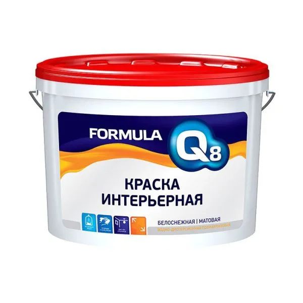 Краска FORMULA Q8 1,4/1.5кг ВД полиакрил для потолков белоснежная