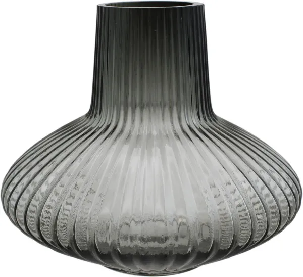 ваза для цветов, 18х15см, темное стекло