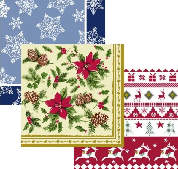 Салфетки бумажные NataM 20шт 25х25см 3-х слойные 