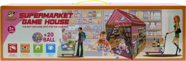 Игровая палатка-домик 85х62х95см в комплекте 20 шариков 14х50х15см