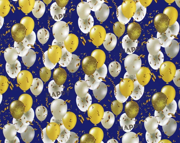 Бумага упаковочная Воздушные шары 70х100см, плотность 80гр  (Цвет: темно синий)