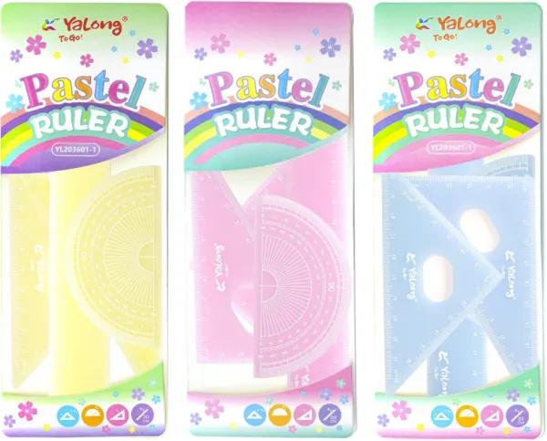 Геометрический набор YALONG Pastel 4пр