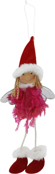 Елочное украшение Ангелочек 8х3.5х18см (1 Цвет: малиновый)