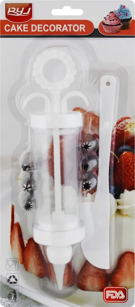 кондитерский набор: шприц, 7 насадок для крема, на блистере