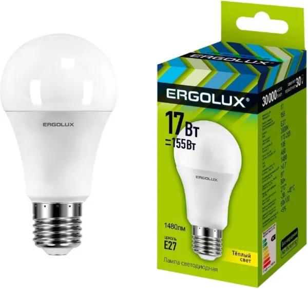 Лампа светодиодная ERGOLUX Е27 20Вт А65 6000К груша