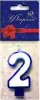 Свеча для торта ФЕЕРИКА 7см двухцветная (Ф1707-2 Цифра 2)