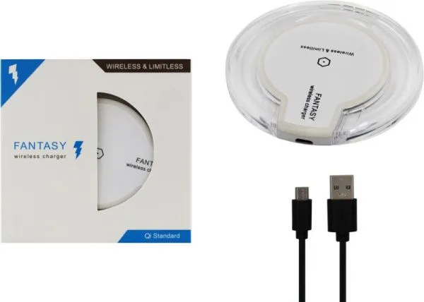 Беспроводное зарядное устройство Qi Wireless Charging совместимость iOS Android  (Цвет: белый.)