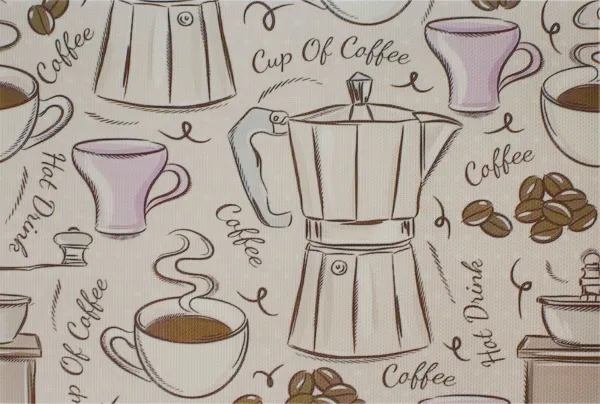 Салфетка подставочная с рисунком кофе пвх 30х45см в ассортименте