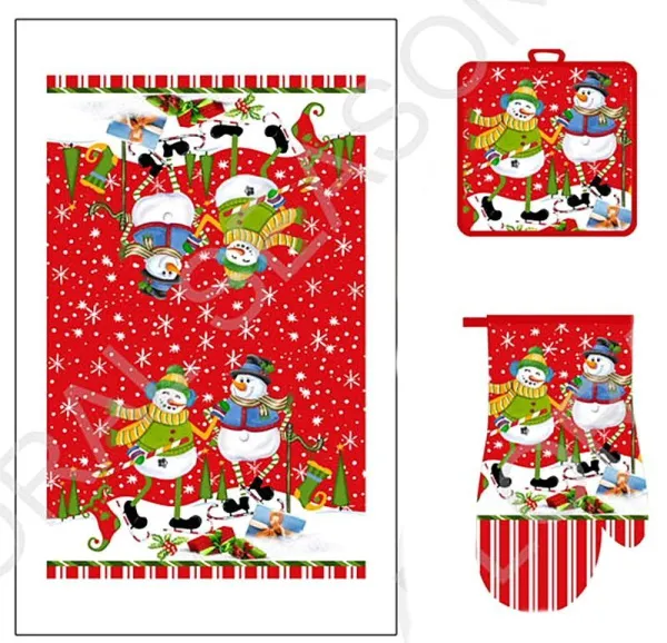 Набор для кухни 3 предмета подставка под горячее, варежка, полотенце